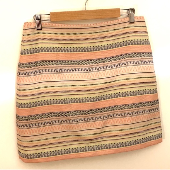 LOFT Petite Pastel Stripe Jacquard Skirt - Picture 3 of 6
